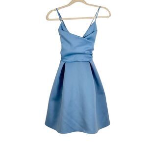 blue feather dress asos ASOS LUXE faux feather maxi dress with satin twisted bust in ice blue